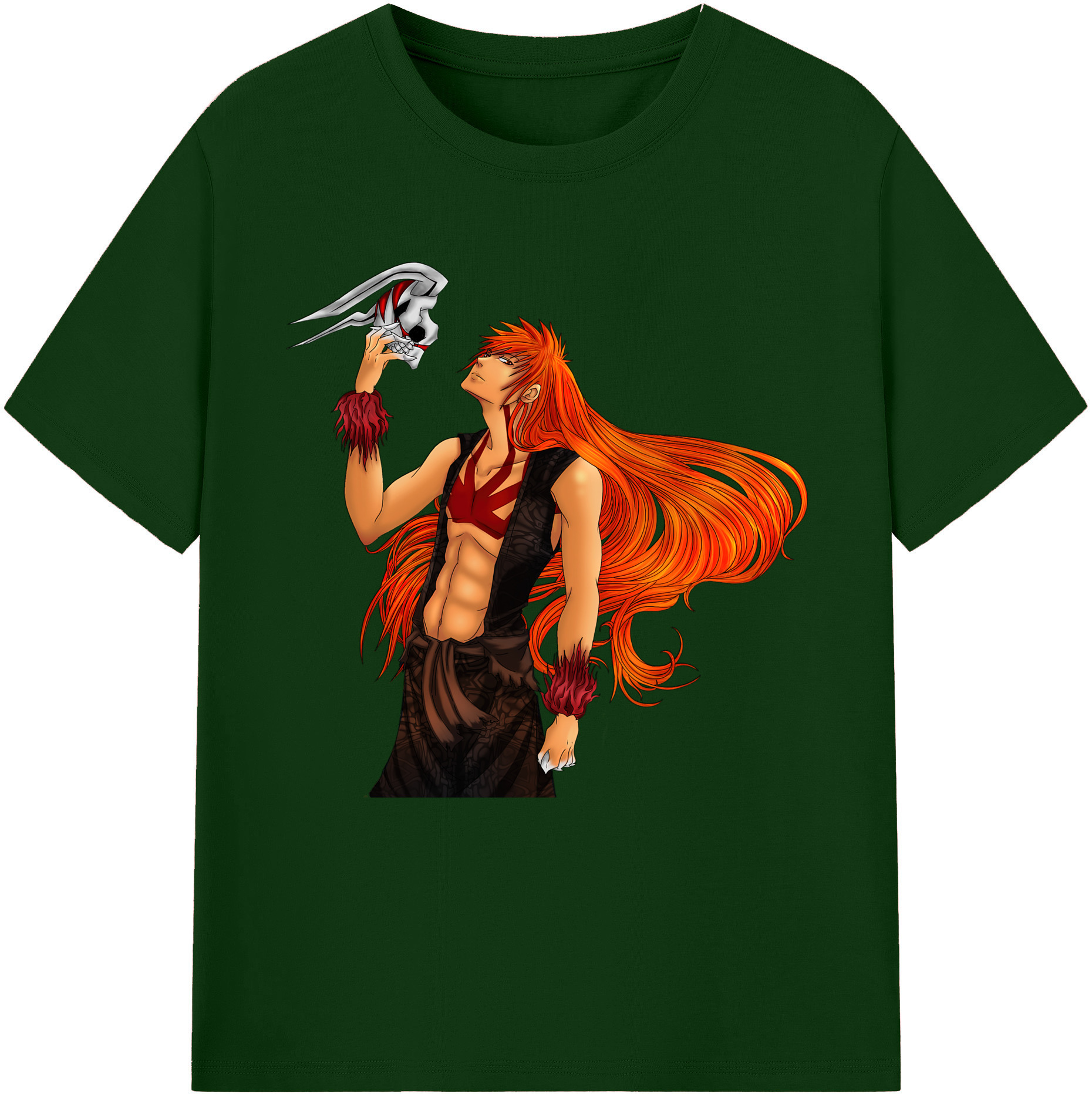 （画像用） ブリーチ 黒崎一護（くろさき いちご）BLEACH Kurosaki Ichigo 綿100％半袖Tシャツ（フロントプリント）